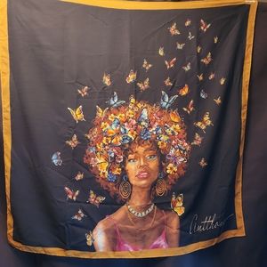 Antthony Signature Printed Chiffon Square Scarf - butterflies